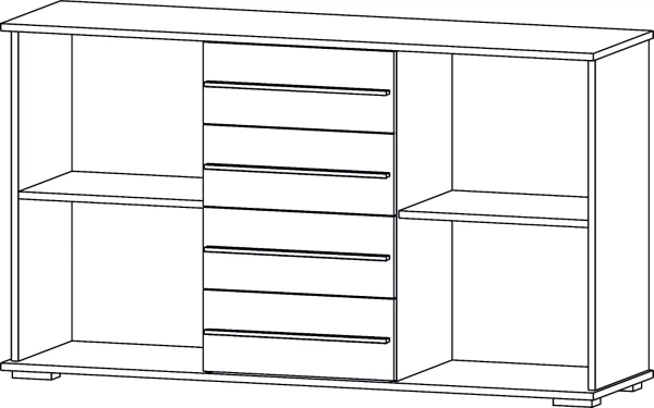Марракеш Комод 2 створки 4 ящика Анкор светлый / Цемент темный