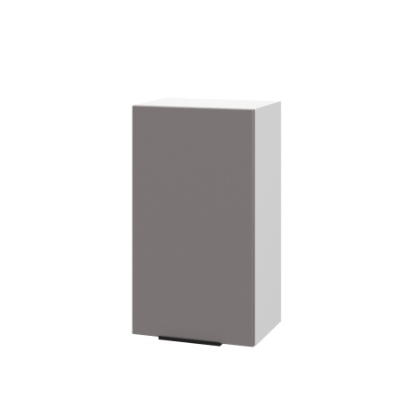 Шкаф верхний ШВ 400 Корпус: ЛДСП белый 16мм; фасад: фрезеровка Оливия, МДФ моно брауни 16 мм