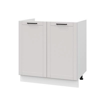 Шкаф нижний под мойку ШНМ 800 Корпус: ЛДСП белый 16мм; фасад: фрезеровка Диада, МДФ лофт крем 16 мм