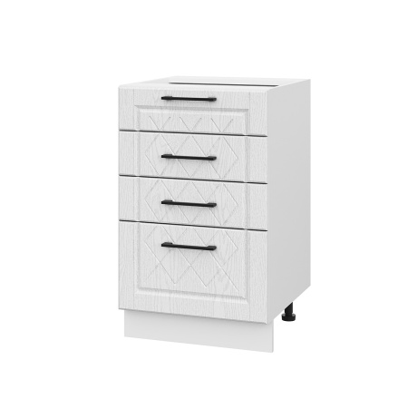 Шкаф нижний с ящиками ШНЯ 500 Барселона белый массив (МДФ 16мм МС София)