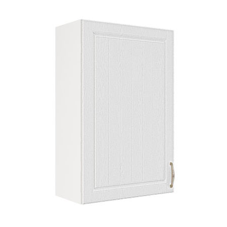 Шкаф верхний (премьер) ШВ 600Н-1 Корпус: ЛДСП белый 16мм; фасад: фрезеровка Лондон, МДФ дуб белый 16мм