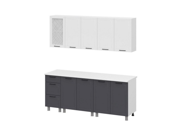 Кухонный гарнитур "Вектор" 2,0м (Лайт) Белый/Бланж/Графит/Антарес Кухонный гарнитур "Вектор" 2,0м (Лайт) Белый/Бланж/Графит/Антарес