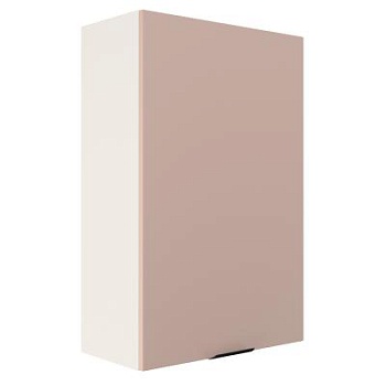 Шкаф верхний (премьер) ШВ 600Н-1 Корпус: ЛДСП белый 16мм; фасад: фрезеровка Норд, МДФ софт какао 16 мм