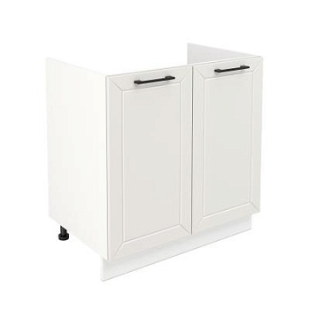 Шкаф нижний под мойку ШНМ 800 Корпус: ЛДСП белый 16мм; фасад: фрезеровка Кельн, МДФ софт айвори 16 мм