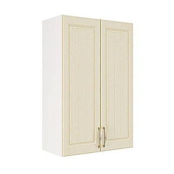 Шкаф верхний (премьер) ШВ 600Н Корпус: ЛДСП белый 16мм; фасад: фрезеровка Лондон, МДФ дуб крем 16мм