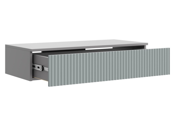 СКАНДИ Тумба консольная ТМ-001 (МДФ) Корпус - Серый Шифер  Фасад МДФ - матовая Грин Грей Софт