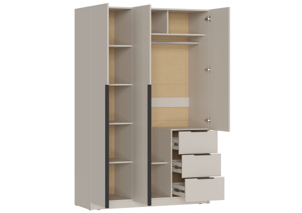ВЕНТУРО Шкаф ШК-002 (3-ств, с ящиками) Корпус - Кашемир 2,75