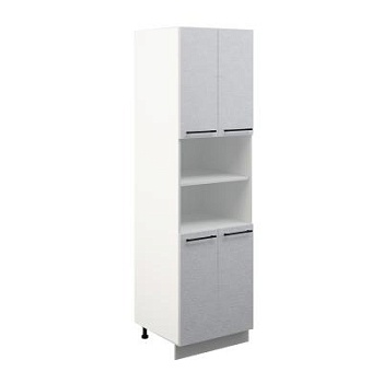 Пенал ПД600-22 Корпус: ЛДСП белый 16мм; фасад: фрезеровка Нувель, МДФ бетон белый 16мм