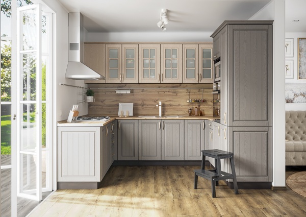 Модульная кухня Лондон Дуб капучино / Дуб графит