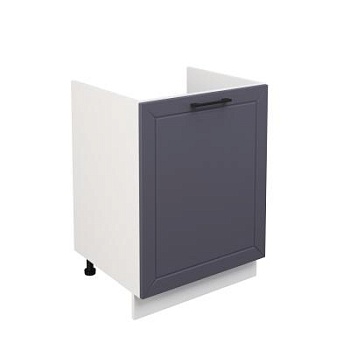 Шкаф нижний под мойку ШНМ 600-1 Корпус: ЛДСП белый 16мм; фасад: фрезеровка Кельн, МДФ софт маренго 16 мм