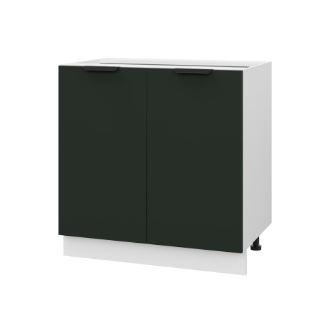 Шкаф нижний ШН 800 Корпус: ЛДСП белый 16мм; фасад: фрезеровка Норд, МДФ софт пихтовый зеленый 16 мм