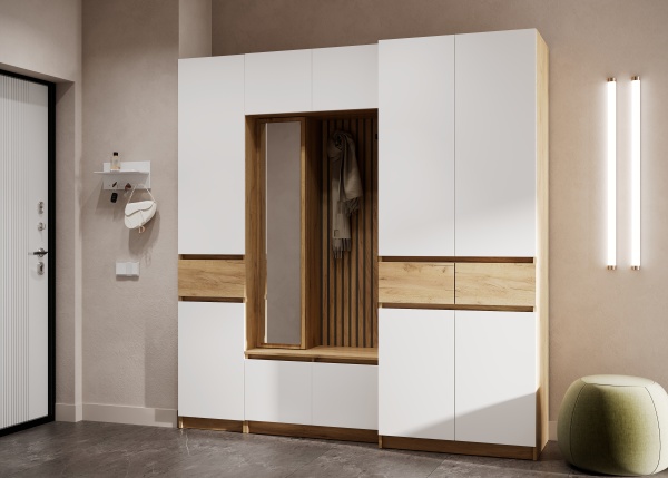 БОСТОН ЛАЙТ Шкаф ШК-001 (1-ств.) Дуб Крафт золотой / Белый