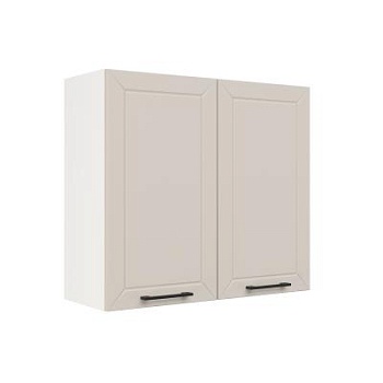 Шкаф верхний ШВ 800 Корпус: ЛДСП белый 16мм; фасад: фрезеровка Кельн, МДФ софт бланж 16мм