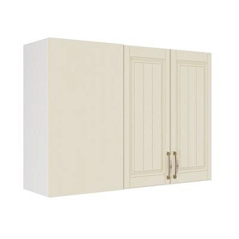 Шкаф верхний угловой ШВУП 1000 Корпус: ЛДСП белый 16мм; фасад: фрезеровка Лондон, МДФ дуб крем 16мм