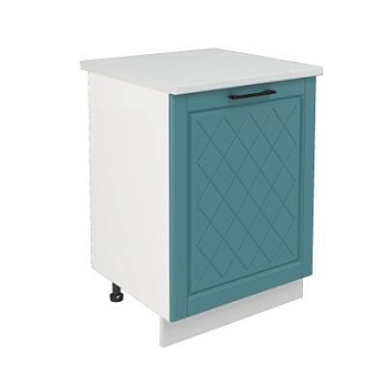 Шкаф нижний ШН 600-1 Корпус: ЛДСП белый 16мм; фасад: фрезеровка Барселона, МДФ морское дерево 16мм