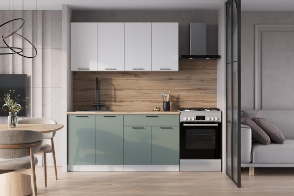 Кухня Стенли Элен матовый / Матовая мята 1,6 м