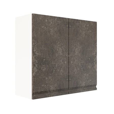 Шкаф верхний ШВ 800 Корпус: ЛДСП белый 16мм; фасад: фрезеровка Бруклин, МДФ бетон коричневый 16мм