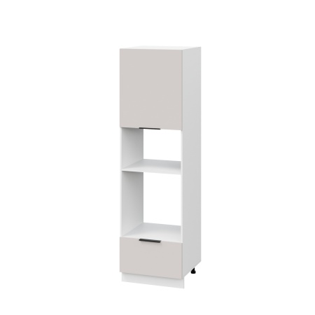 Пенал ПДМ600-11Я Корпус: ЛДСП белый 16мм; фасад: фрезеровка Оливия, МДФ моно керамика 16 мм