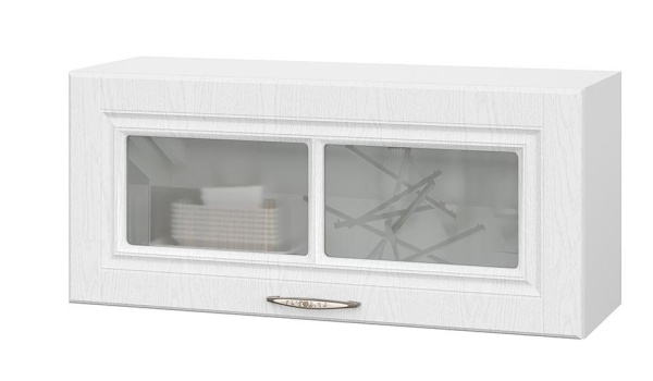 Шкаф верхний горизонтальный со стеклом ШВГС 800 Лондон дуб сканди (МДФ 16мм МС София)