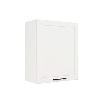 Шкаф верхний ШВ 600-1 Корпус: ЛДСП белый 16мм; фасад: фрезеровка Кельн, МДФ софт даймонд 16мм