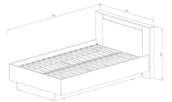 Бостон Кровать 1200 Анкор светлый / Венге