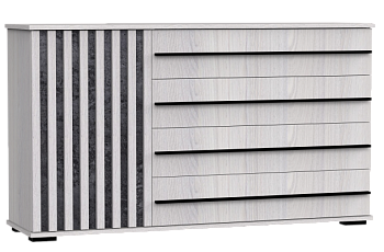 Марракеш Комод 1 створка 4 ящика Анкор светлый / Цемент темный