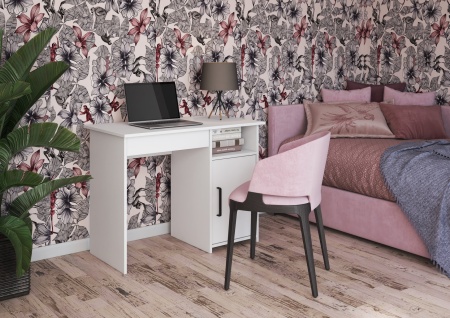 ЛИК-5 Стол письменный СП-2 Корпус - Белый (Гладкий)  Фасад ЛДСП - Белый (Гладкий)