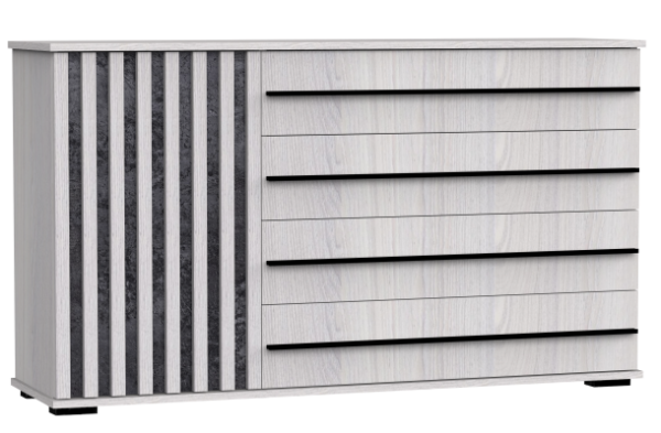 Марракеш Комод 1 створка 4 ящика Анкор светлый / Цемент темный