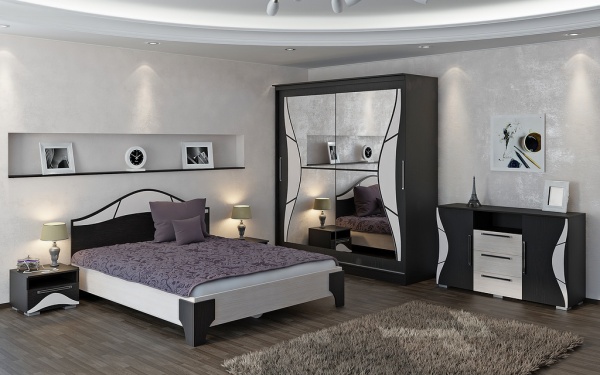 Модульная спальня Верона Венге / Анкор светлый