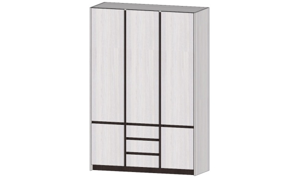 Бостон Шкаф 3-х створчатый Анкор светлый / Венге