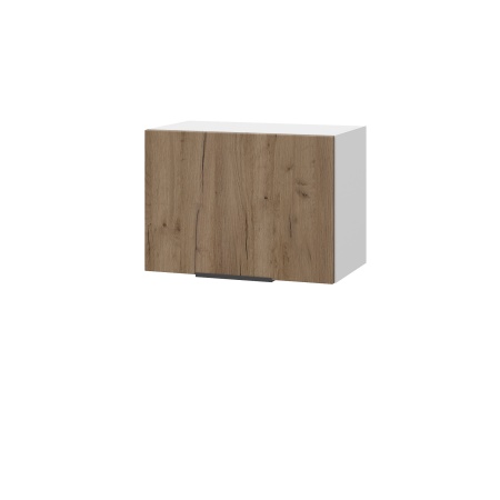 Шкаф верхний горизонтальный ШВГ 500 Корпус: ЛДСП белый 16мм; фасад: фрезеровка Оливия, ЛДСП дуб крафт табачный 16 мм