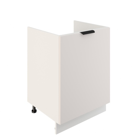 Шкаф нижний под мойку ШНМ 600-1 Корпус: ЛДСП белый 16мм; фасад: фрезеровка Норд, МДФ софт даймонд 16 мм