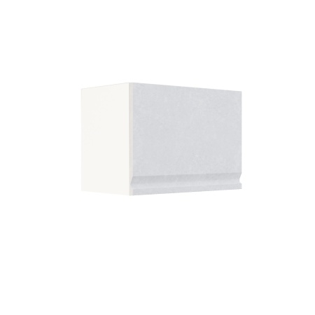 Шкаф верхний горизонтальный ШВГ 500 Корпус: ЛДСП белый 16мм; фасад: фрезеровка Бруклин, МДФ бетон белый 16мм