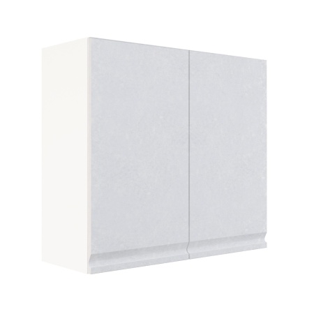 Шкаф верхний ШВ 800 Корпус: ЛДСП белый 16мм; фасад: фрезеровка Бруклин, МДФ бетон белый 16мм