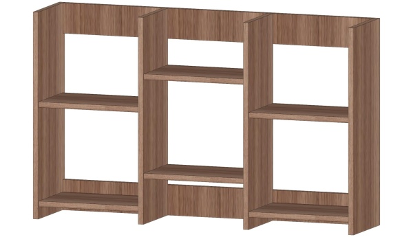 Полка книжная средняя Ясень Шимо тёмный