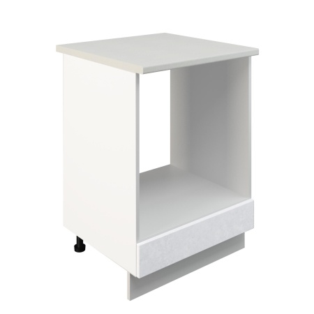 Шкаф нижний духовой ШНД 600 Корпус: ЛДСП белый 16мм; фасад: фрезеровка Бруклин, МДФ бетон белый 16мм