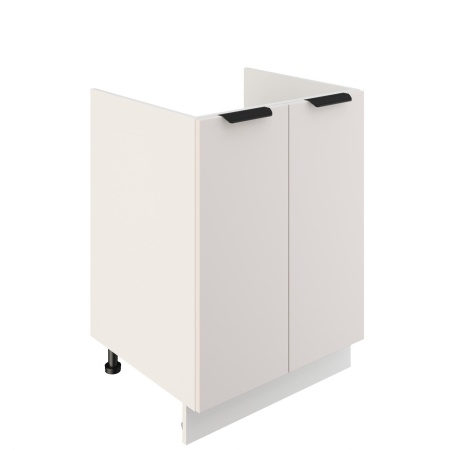 Шкаф нижний под мойку ШНМ 600 Корпус: ЛДСП белый 16мм; фасад: фрезеровка Норд, МДФ софт пломбир 16 мм