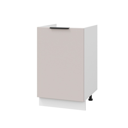 Шкаф нижний под мойку ШНМ 500 Корпус: ЛДСП белый 16мм; фасад: фрезеровка Оливия, МДФ сиена тауп 16 мм