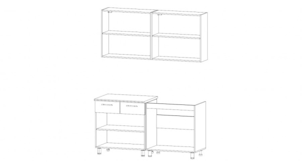 Кухня Ривьера 1,6м Дуб вотан Кухня Ривьера 1,6м Дуб вотан