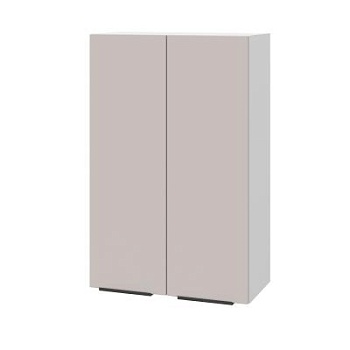 Шкаф верхний (премьер) ШВ 600Н Корпус: ЛДСП белый 16мм; фасад: фрезеровка Оливия, МДФ сиена тауп 16 мм