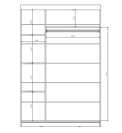 Комфорт 9 М Шкаф-купе Белый / Белый