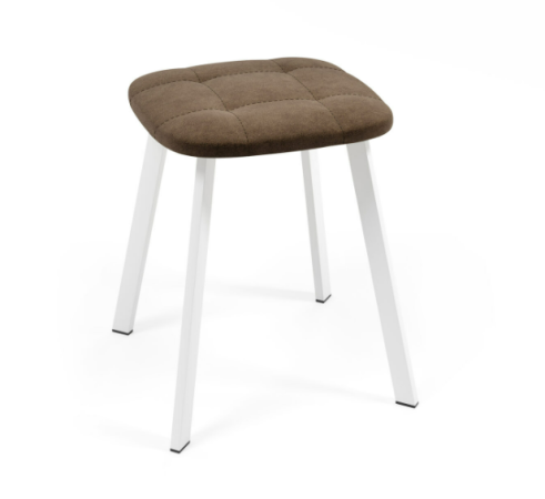 Табурет Крафт KV Велюр коричневый 23В / Белый