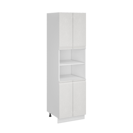 Пенал ПД600-22 Корпус: ЛДСП белый 16мм; фасад: фрезеровка Бруклин, МДФ бетон белый 16 мм