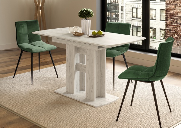 Стол обеденный Дуб крафт белый/дуб крафт белый