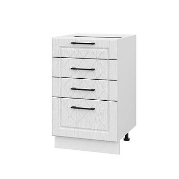 Шкаф нижний с ящиками ШНЯ 500 Барселона белый массив (МДФ 16мм МС София)