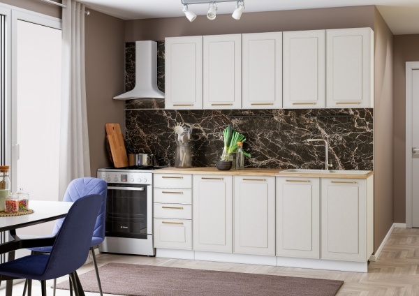 Кухня Милена 2,0м Белый / Белый арт