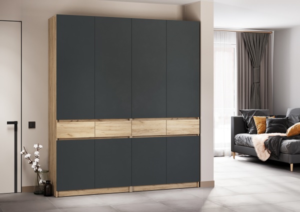 мс для прихожей Стоуби ШК-2000 дуб крафт золотой/серый графит