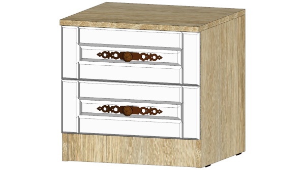 Тумба прикроватная Виктория Дуб Сонома / Белое дерево