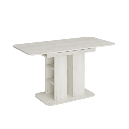 Стол обеденный раздвижной Оливер-04 Дуб крафт белый/дуб крафт белый