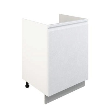 Шкаф нижний под мойку ШНМ 600-1 Корпус: ЛДСП белый 16мм; фасад: фрезеровка Бруклин, МДФ бетон белый 16мм Шкаф нижний под мойку ШНМ 600-1 Корпус: ЛДСП белый 16мм; фасад: фрезеровка Бруклин, МДФ бетон белый 16мм